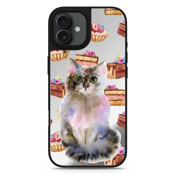 Watercolour Cat MagSafe Compatible Mirror Case Hot on Sale