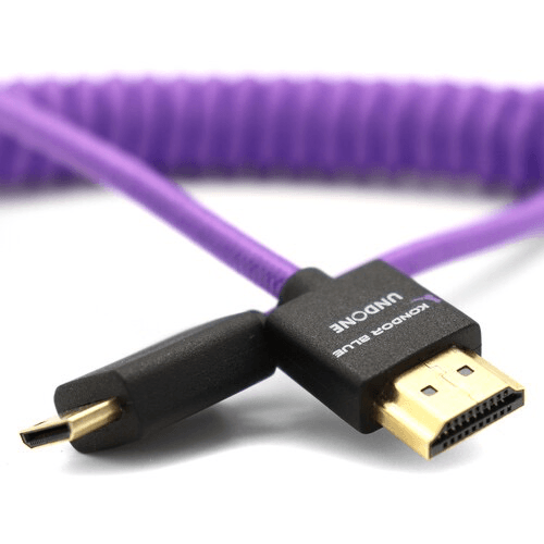 Kondor Blue Gerald Undone Braided Coiled High-Speed Mini-HDMI to HDMI Cable (Limited Purple Edition, 12 to 24 ) Online now