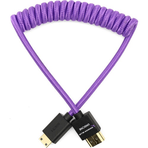 Kondor Blue Gerald Undone Braided Coiled High-Speed Mini-HDMI to HDMI Cable (Limited Purple Edition, 12 to 24 ) Online now