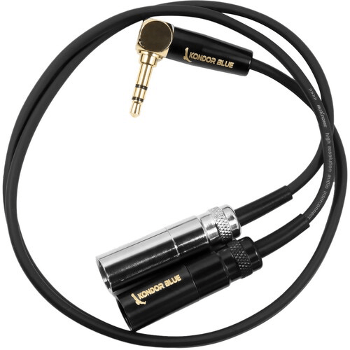 Kondor Blue 3.5mm Stereo to Dual Mini-XLR Audio Splitter (Right Angle) 1 For Discount