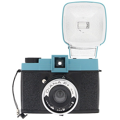 Lomography Diana F+ Film Camera and Flash (Teal Black) Sale