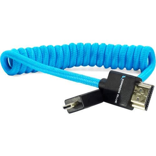 Kondor Blue Coiled Micro-HDMI to HDMI Cable (12 to 24 ) For Cheap