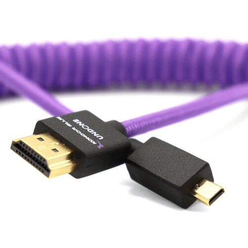 Kondor Blue Gerald Undone Braided Coiled High-Speed Micro-HDMI to HDMI Cable (Limited Purple Edition, 12 to 24 ) For Sale