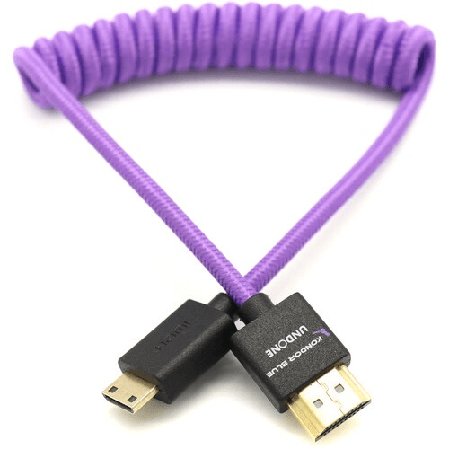 Kondor Blue Gerald Undone Braided Coiled High-Speed Mini-HDMI to HDMI Cable (Limited Purple Edition, 12 to 24 ) Online now