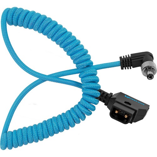 Kondor Blue Coiled D-Tap to Locking DC 2.5mm Right-Angle Cable (16 to 50 ) Discount