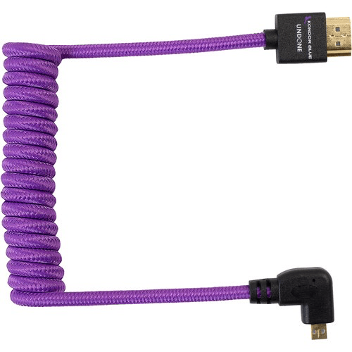 Kondor Blue Gerald Undone Braided Coiled High-Speed Right-Angle Micro-HDMI to HDMI Cable for Canon R5 & R6 Cameras (Limited Purple Edition, 12 to 24 ) Sale