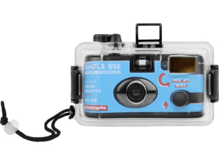 Lomography Analogue Aqua Color Negative 400 Simple Use Film Camera + Underwater Case (27 Exposures) For Sale