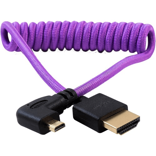 Kondor Blue Gerald Undone Braided Coiled High-Speed Right-Angle Micro-HDMI to HDMI Cable for Canon R5 & R6 Cameras (Limited Purple Edition, 12 to 24 ) Sale