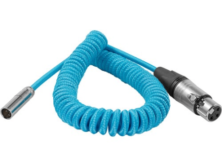 Kondor Blue Coiled Mini-XLR to XLR Cable for Canon C70 & BMPCC 4K 6K (12 to 24 ) Sale