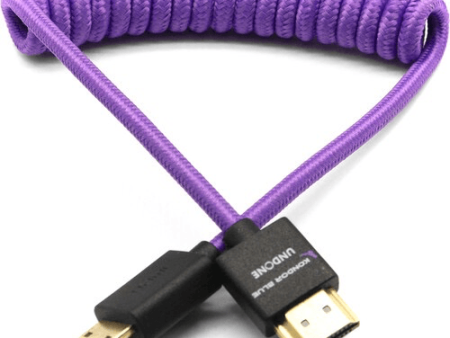 Kondor Blue Gerald Undone Braided Coiled High-Speed Mini-HDMI to HDMI Cable (Limited Purple Edition, 12 to 24 ) Online now