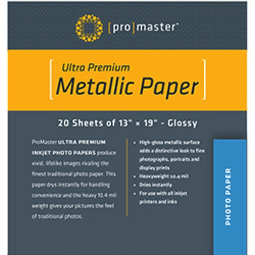 Promaster Silver Metallic Inkjet Photo Paper 13 x 19” - 20 sheets Online Sale