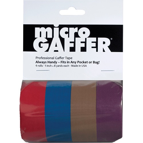 Visual Departures microGAFFER Compact Gaffer Tape (1  x 8 yd, 4-Pack, Red, Blue, Brown, Purple) For Cheap